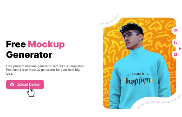 Upload design option in Mockey - Best t shirt mockup generator