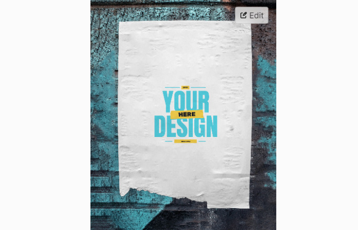 Glued Poster Mockup - free poster mockup 