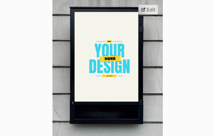 metal box poster mockup