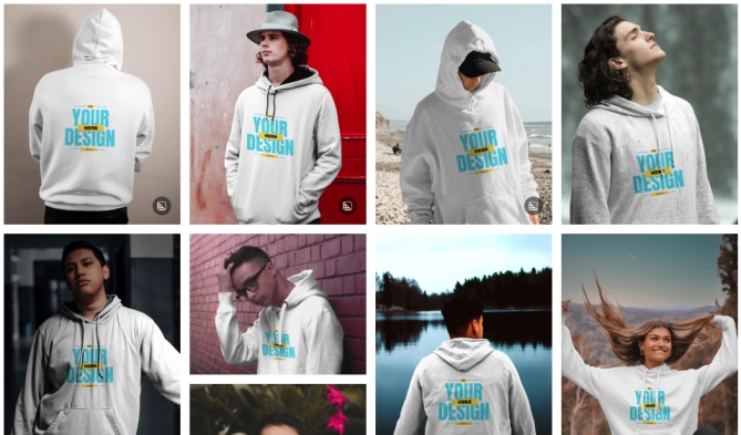 choose a hoodie mockup template in mockey