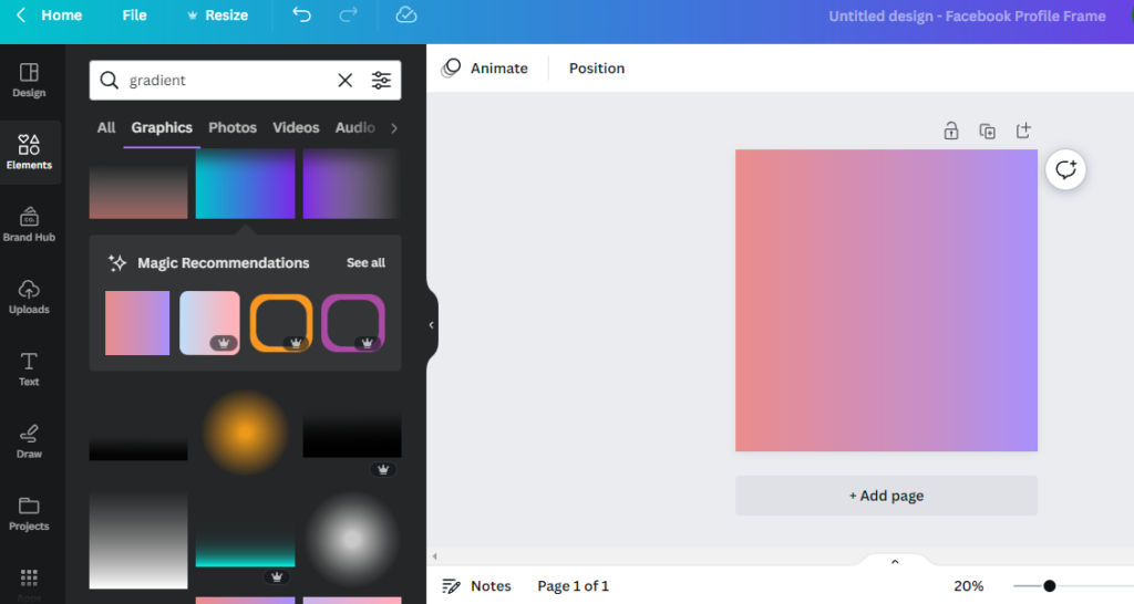 color gradient in canva