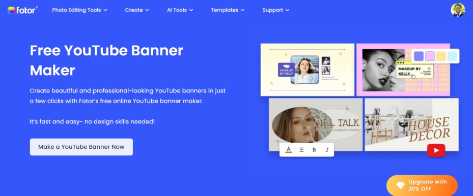 fotor youtube channel banner templates