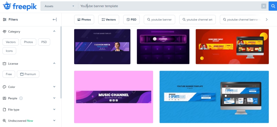 freepik youtube banner templates