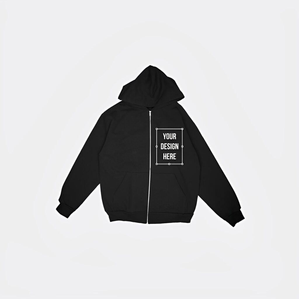 la hoodie zip up mockup