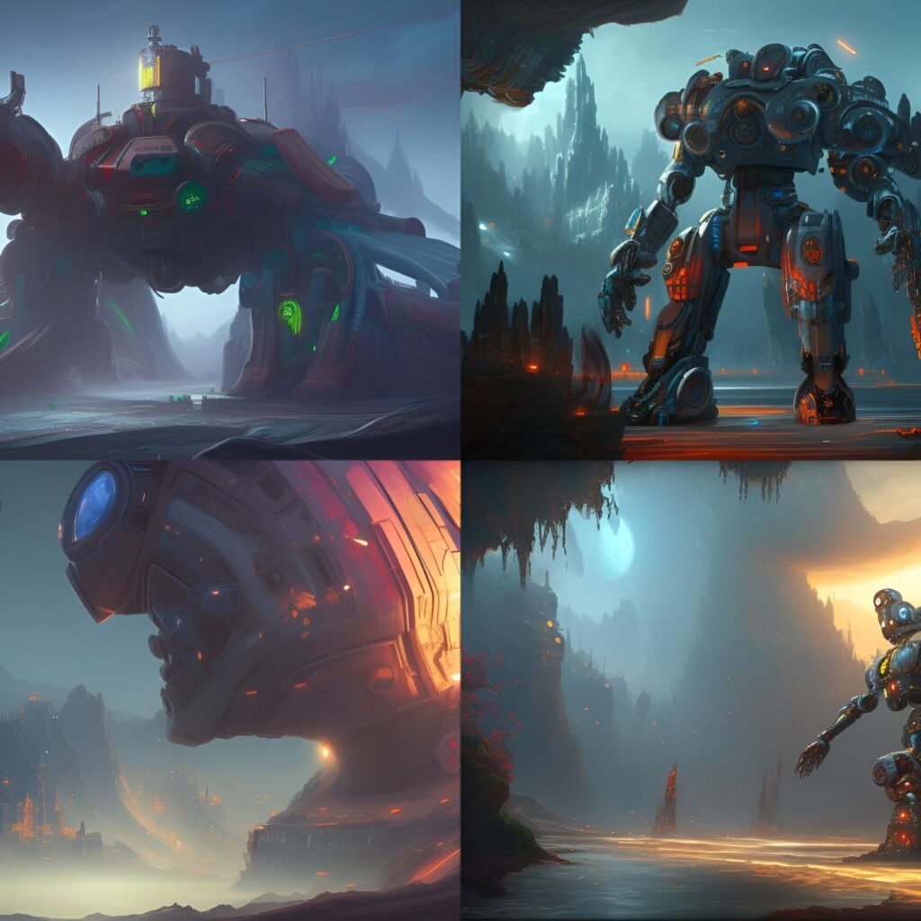 Futuristic Giant Robot - AI Generated Artwork - NightCafe Creator