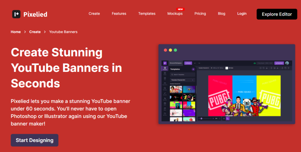 pixelied youtube channel banner templates
