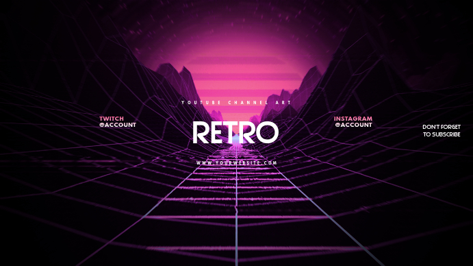 retro art template for youtube banner