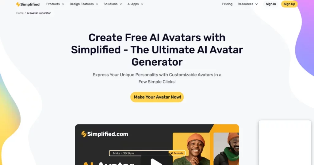 simplified ai avatar generator