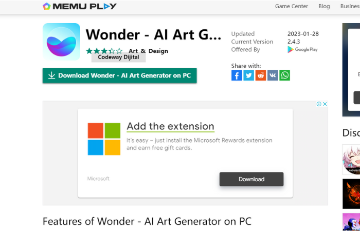 Wonder - AI Art Generator para iPhone - Download