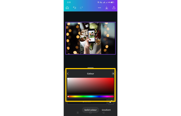 change color of gradient in canva mobile