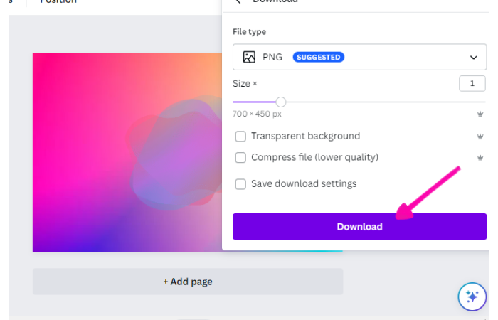 download gradient as png format