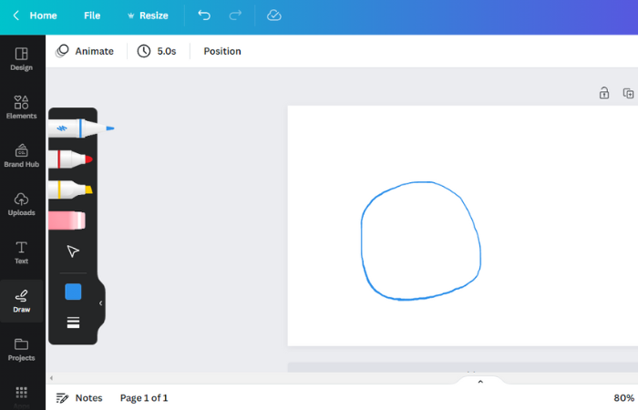 draw circle using pen in canva