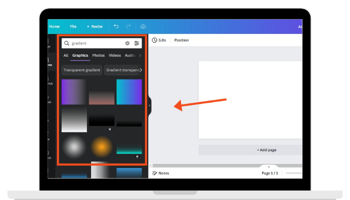 add gradient canva