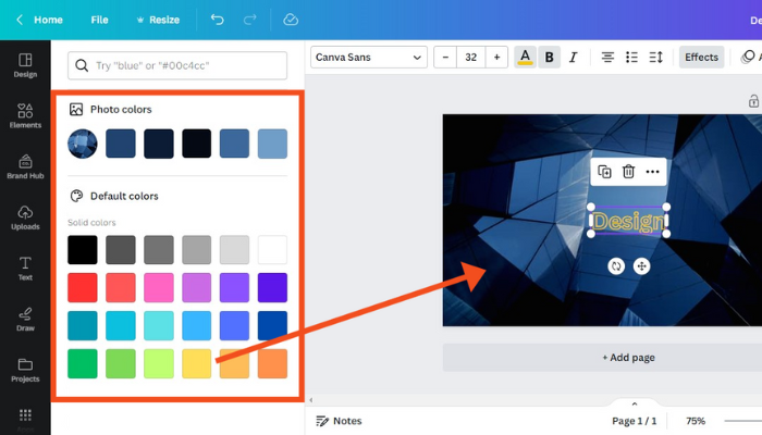 click on the color picker to select your desired outline color