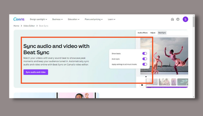 make music beats sync with videos in canva