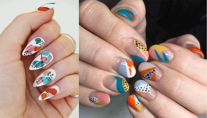 abstract waves nail sticker design ideas