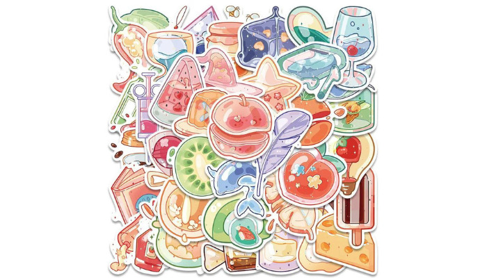 illustrated food and drink cool sticker ideas