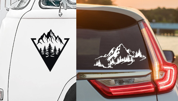 mountain car sticker design ideas