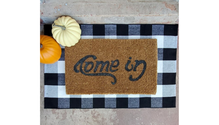 stenciled doormat