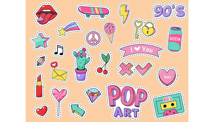 typography with pop art cool sticker ideas