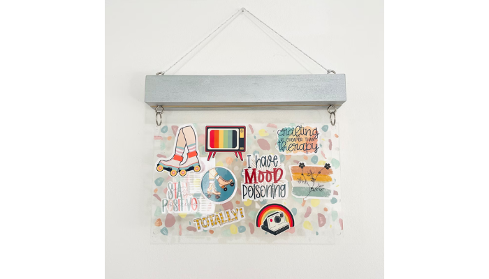 acrylic wall hanging for sticker display ideas