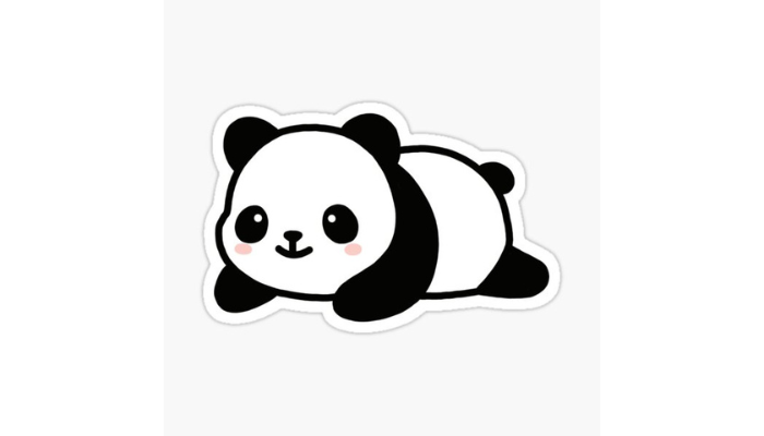 an adorable sleepy panda for stickers