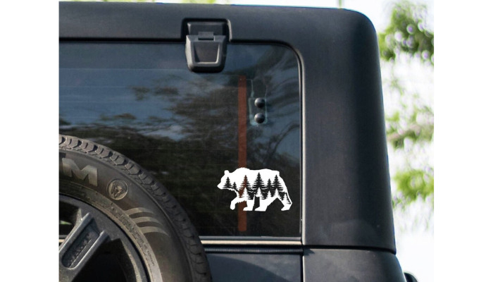 Mama Bear & Papa Bear - car Decals (White)