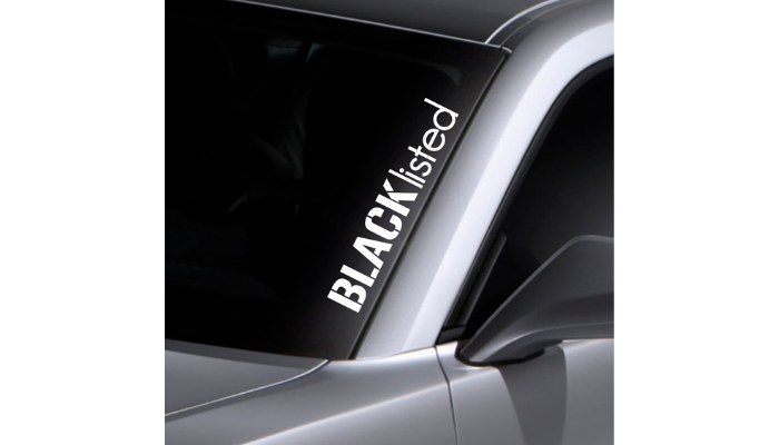 blacklisted - windshield sticker ideas