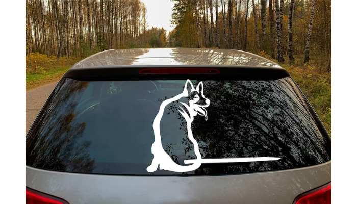dog sticker - windshield sticker ideas
