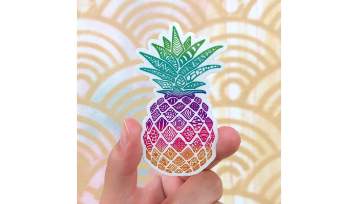 festive pineapple - laptop sticker ideas