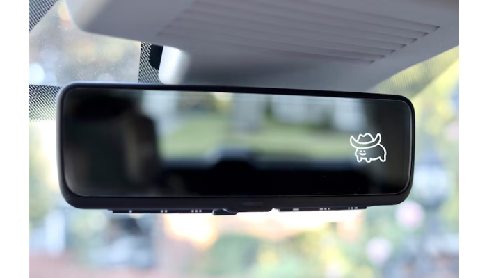 frog decal car mirror