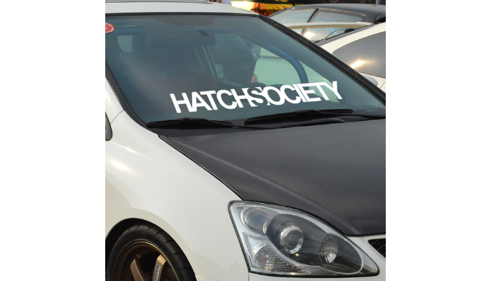 hatch society - windshield sticker ideas