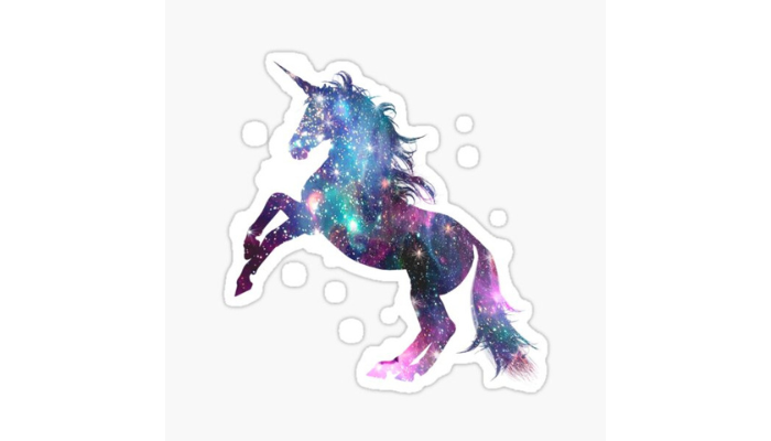 rainbow unicorn with stars and sparkles