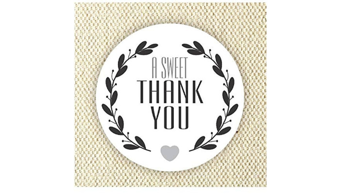 a sweet thank you - sticker packaging ideas