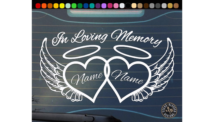 angel or wing - in loving memory sticker ideas
