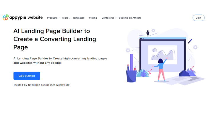 appypie - ai generated landing page