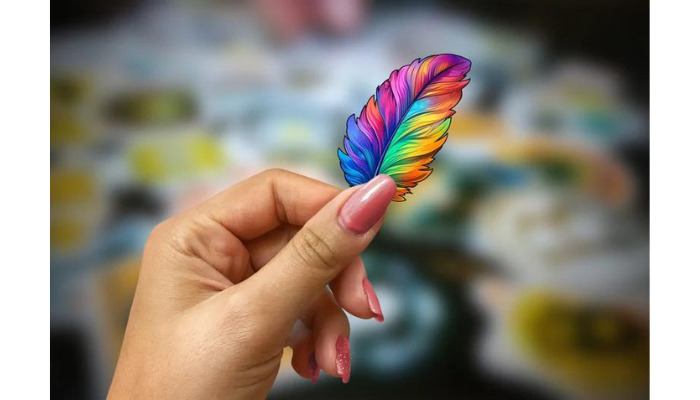 boho feather - diy sticker ideas