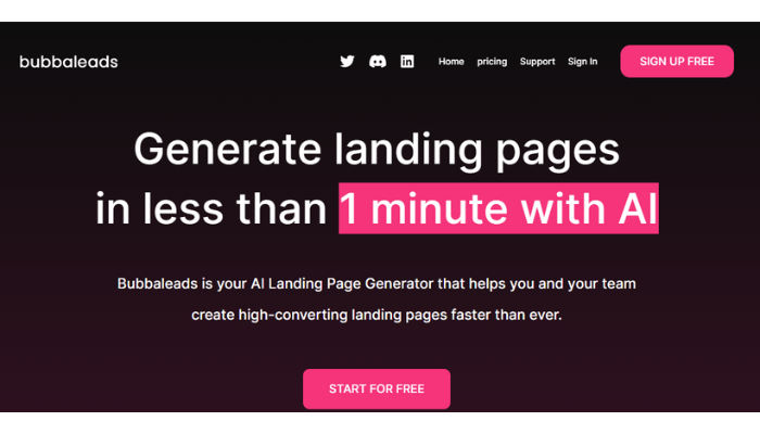 bubbaleads - ai landing page generator