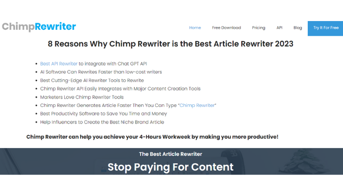 chimp rewriter - best alternative to quillbot