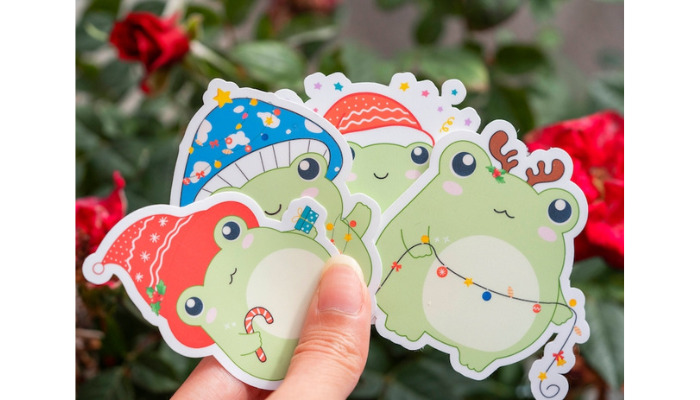 christmas frog - cute diy sticker ideas