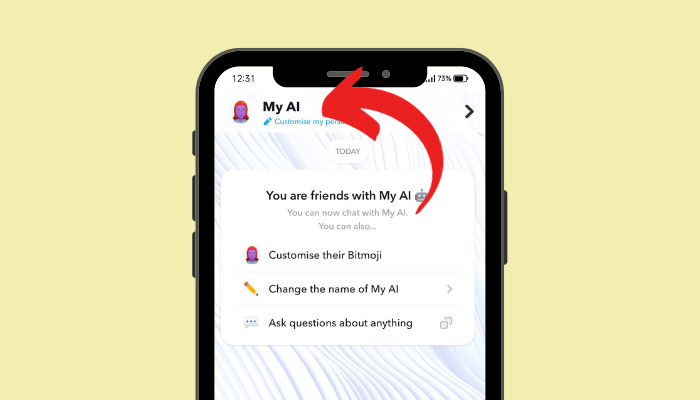 click the profile image on how to change snapchat ai gender