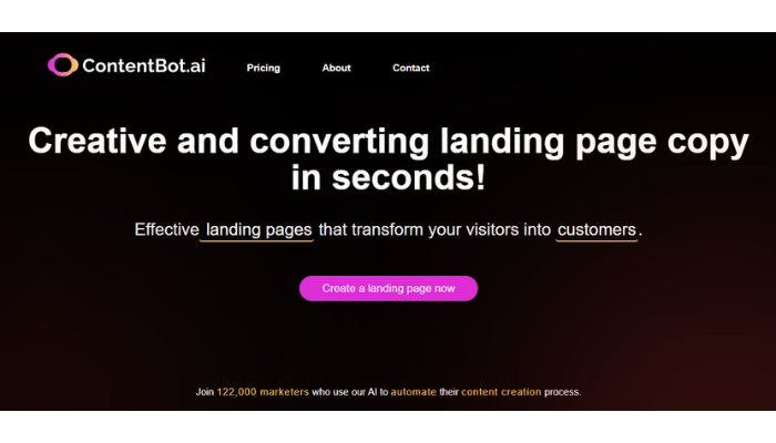 contentbot - landing page ai generator