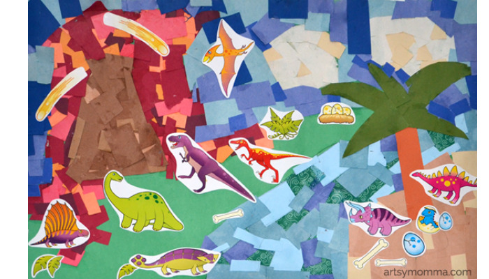 dinosaur - sticker collage ideas