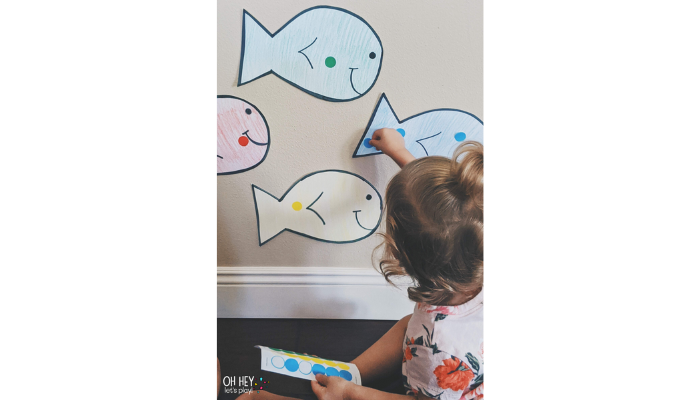 dot fish art - sticker collage ideas