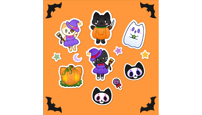 halloween cat - cute diy sticker ideas