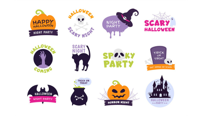 halloween logo stickers