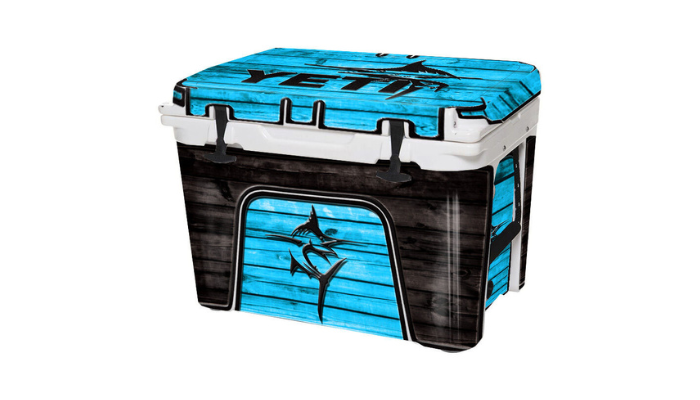 marlin wood blue - yeti cooler sticker ideas