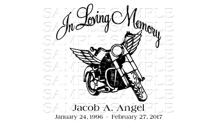 motorcycle wing - in loving memory sticker ideas