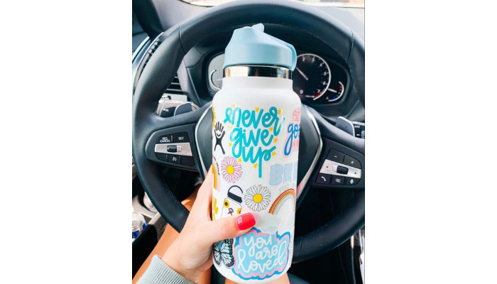 never give up - hydro flask sticker ideas