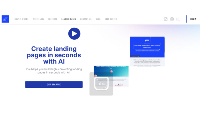 plai - ai generated landing page